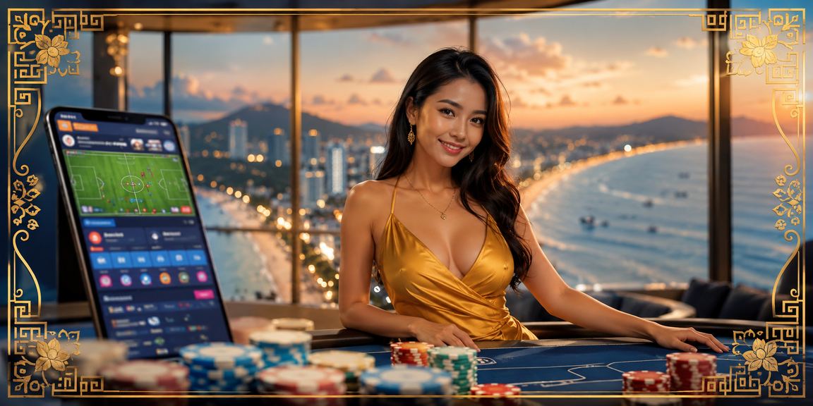 Người chơi tại bãi biển Vũng Tàu truy cập ứng dụng casino trên điện thoại